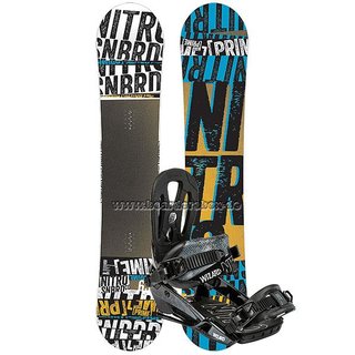 NITRO Snowboard Set PRIME STACKED 163 cm WIDE + WIZARD Bindung BLACK L 2015 