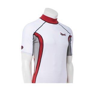 ASCAN Shirt White/Red Kurzarm