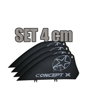 CONCEPT X HC Finnen Kiteboard Kitefinnen SET 4 Stk. 4cm Schwarz