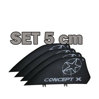 CONCEPT X HC Finnen Kiteboard Kitefinnen SET 4 Stk. 5 cm Schwarz