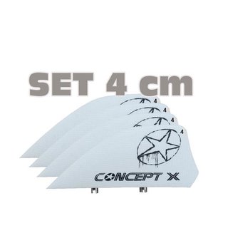 CONCEPT X HC Finnen Kiteboard Kitefinnen SET 4 Stk. 4cm Weiss