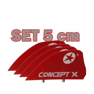CONCEPT X HC Finnen Kiteboard Kitefinnen SET 4 Stk. 5cm Rot