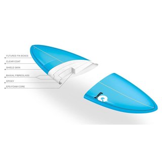 Surfboard TORQ Epoxy TET 7.6 Funboard  Weiss