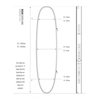 ROAM Boardbag Surfboard Coffin 8.6 Doppel Triple