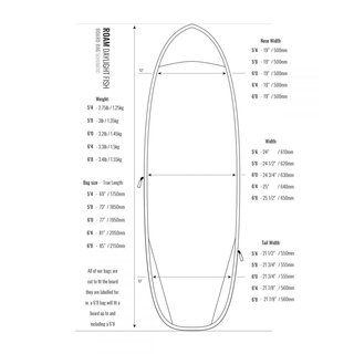 ROAM Boardbag Surfboard Daylight Hybrid Fish 5.8