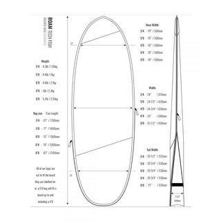 ROAM Boardbag Surfboard Tech Bag Hybrid Fish 5.8
