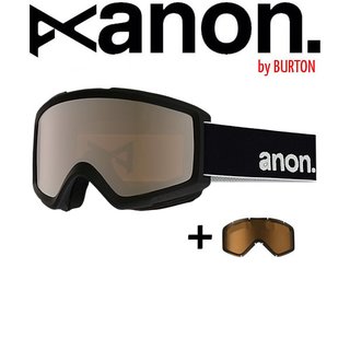 ANON by BURTON Helix 2.0 with Spare Goggle Schneebrille Black Silver Amber / Men
