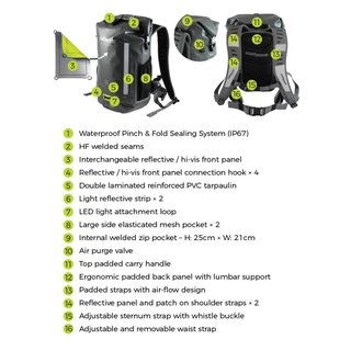 OverBoard wasserdichter Fahrrad Rucksack 20 Liter