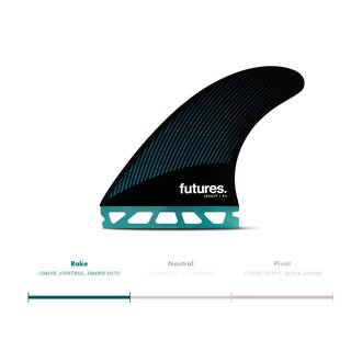 FUTURES Thruster Fin Set R6 Honeycomb Legacy Rake