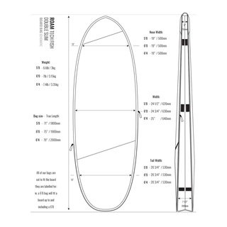 ROAM Boardbag Surfboard Tech Bag Doppel Fish 6.4