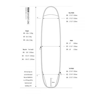 ROAM Boardbag Surfboard Daylight Long 8.6 PLUS