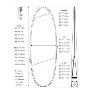 ROAM Boardbag Surfboard Tech Bag Fish 6.0 PLUS