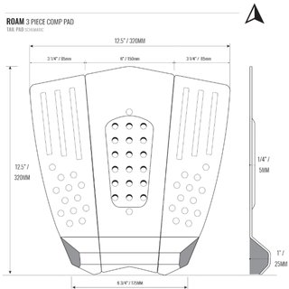 ROAM Footpad Deck Grip Traction Comp Pad Schwarz