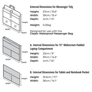 OverBoard Messenger Bag Organiser Innentasche 15