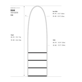 ROAM Boardbag Surfboard Tech Sleeve 7.0-8.0 Fun