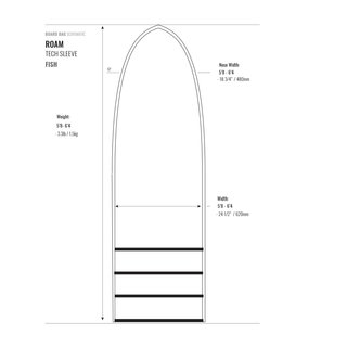 ROAM Boardbag Surfboard Tech Sleeve 5.8-6.4 Fish