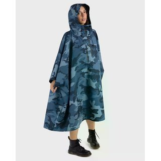 DRYROBE Regen-Poncho wasserdicht Blau Camo unisize