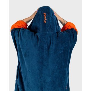 DRYROBE Fullzip Handtuchmantel Baumwolle Blau L