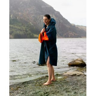 DRYROBE Fullzip Handtuchmantel Baumwolle Blau L