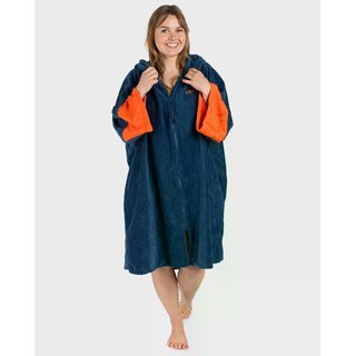 DRYROBE Fullzip Handtuchmantel Baumwolle Blau M