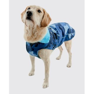 DRYROBE Dog Coat Hundemantel Blau Camo S