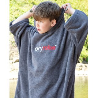 DRYROBE Handtuchmantel Bio KIDS Grau 10-13 
