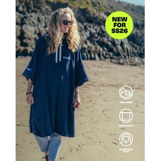 DRYROBE Handtuchmantel Baumwolle Navy L