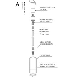 ROAM Surfboard Leash Comp 6.0 183cm 6mm Dark Teal