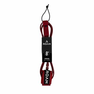 ROAM Surfboard Leash Premium 8.0 Dunkelrot