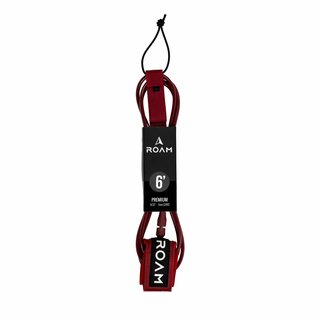 ROAM Surfboard Leash Premium 6.0 Dunkelrot