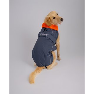 DRYROBE Dog Coat Hundemantel Grau Orange XXXL