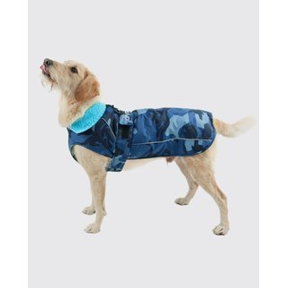 DRYROBE Dog Coat Hundemantel Blau Camo XXXL