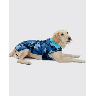 DRYROBE Dog Coat Hundemantel Blau Camo XXXL