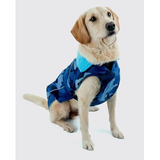 DRYROBE Dog Coat Hundemantel Blau Camo XXXL