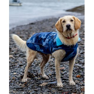 DRYROBE Dog Coat Hundemantel Blau Camo XXXL