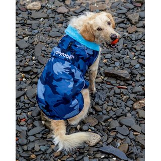DRYROBE Dog Coat Hundemantel Blau Camo XXXL