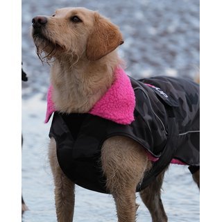 DRYROBE Dog Coat Hundemantel SchwarzCamo Pink XXXL