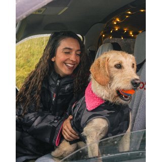 DRYROBE Dog Coat Hundemantel SchwarzCamo Pink XXXL