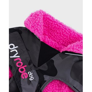 DRYROBE Dog Coat Hundemantel SchwarzCamo Pink XXXL