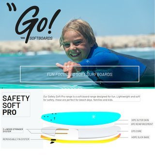 GO Surfboard Safety Soft Pro 6.0 Green Marble