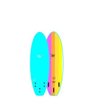 GO Surfboard Safety Soft Pro 4.11 Blue Rainbow