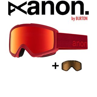 ANON by BURTON Helix 2.0 with Spare Goggle Schneebrille Blaze Red Solex / Men