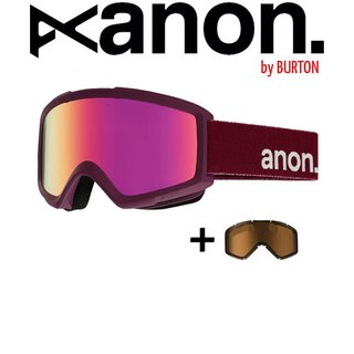 ANON by BURTON Helix 2.0 with Spare Goggle Schneebrille Merlot Pink SQ / Men