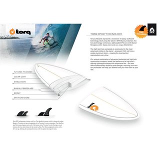 Surfboard TORQ Epoxy TET 7.2 Fish White Seagreen