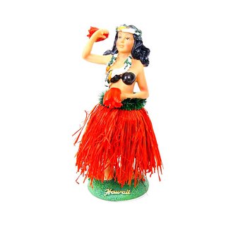 big hair surfer ROT Aloha Wackel Hula Figur 10,5cm