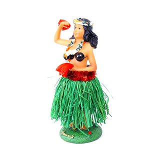 Aloha Wackel Hula M�dchen Figur (16cm) - Bikini Rock Natur