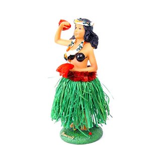 Aloha Wackel Hula Mdchen Figur (16cm) - Bikini Rock Grn